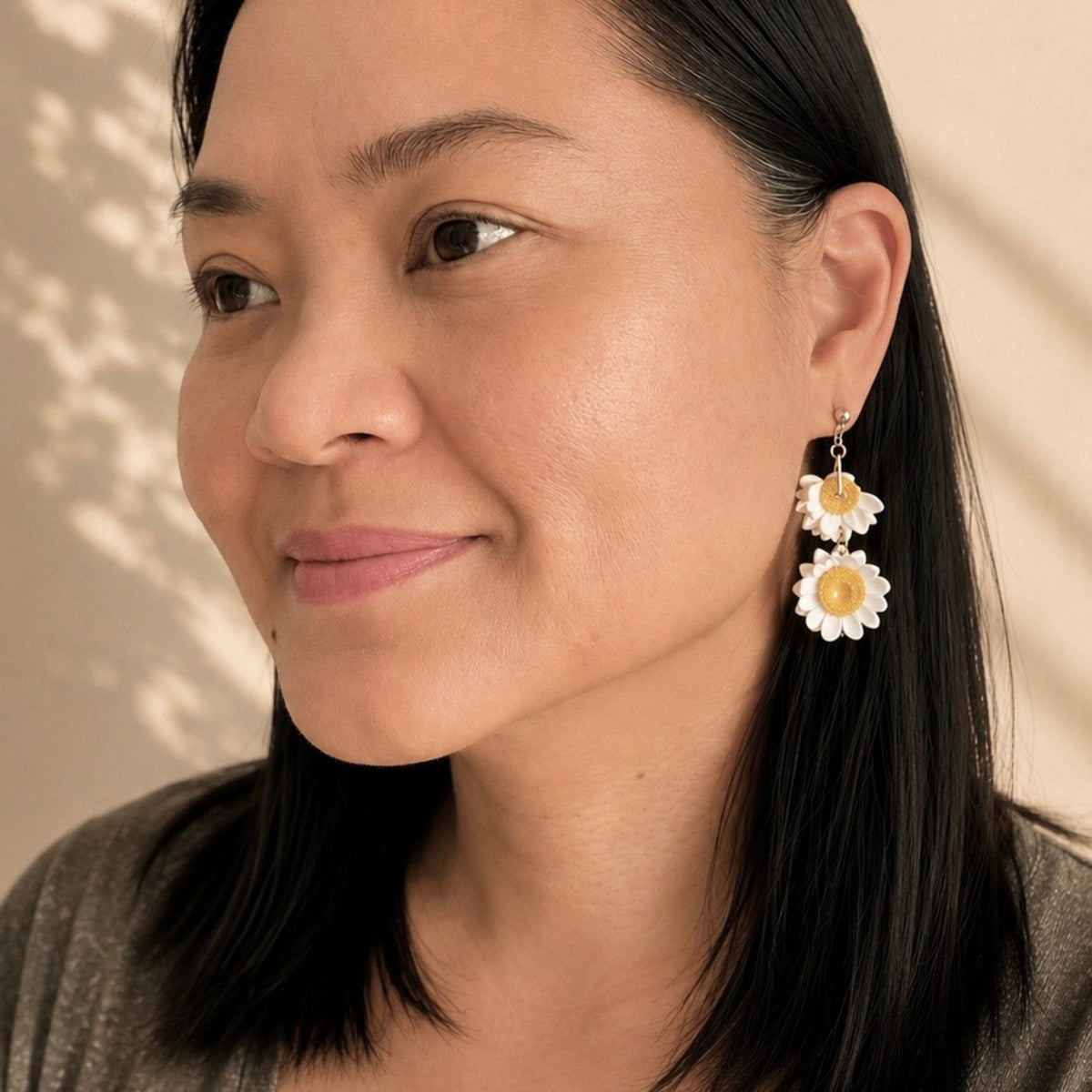 Chamomile Earrings — Petal Drop