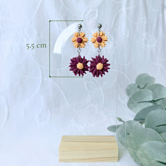 Daisy Earrings — Double Bloom