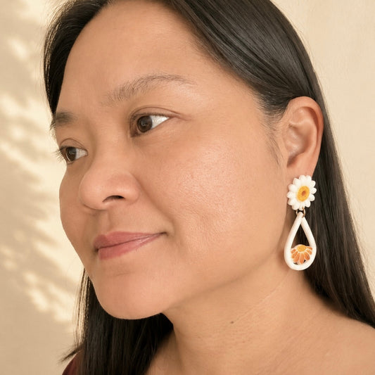 Daisy Earrings — Teardrop